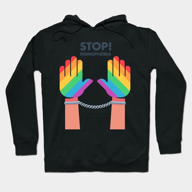 Stop Homophobia Tied Hands With Chain Lgbt Protest Hoodie by YousifAzeez